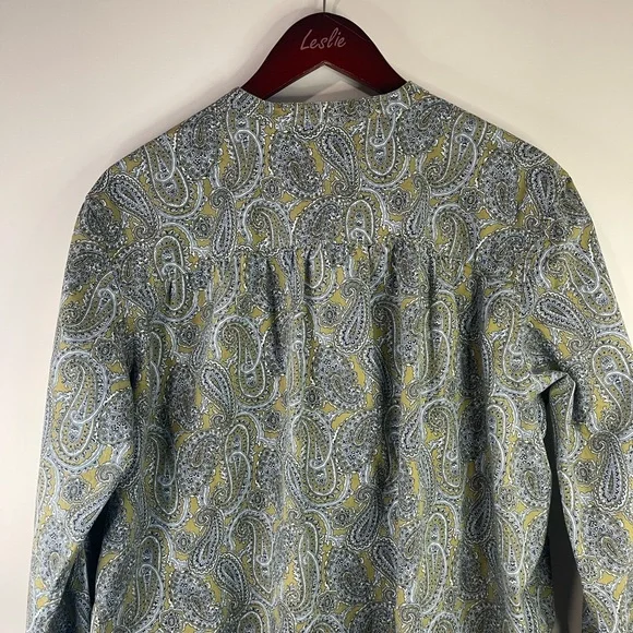 Lands'‎ End Paisley Blouse - Gray and Yellow - Picture 9 of 12